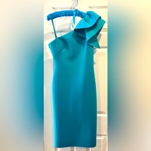 ELIZA J. Turquoise One-Shoulder Dress